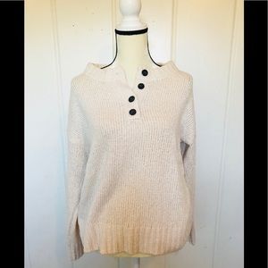 AEO off white button front sweater